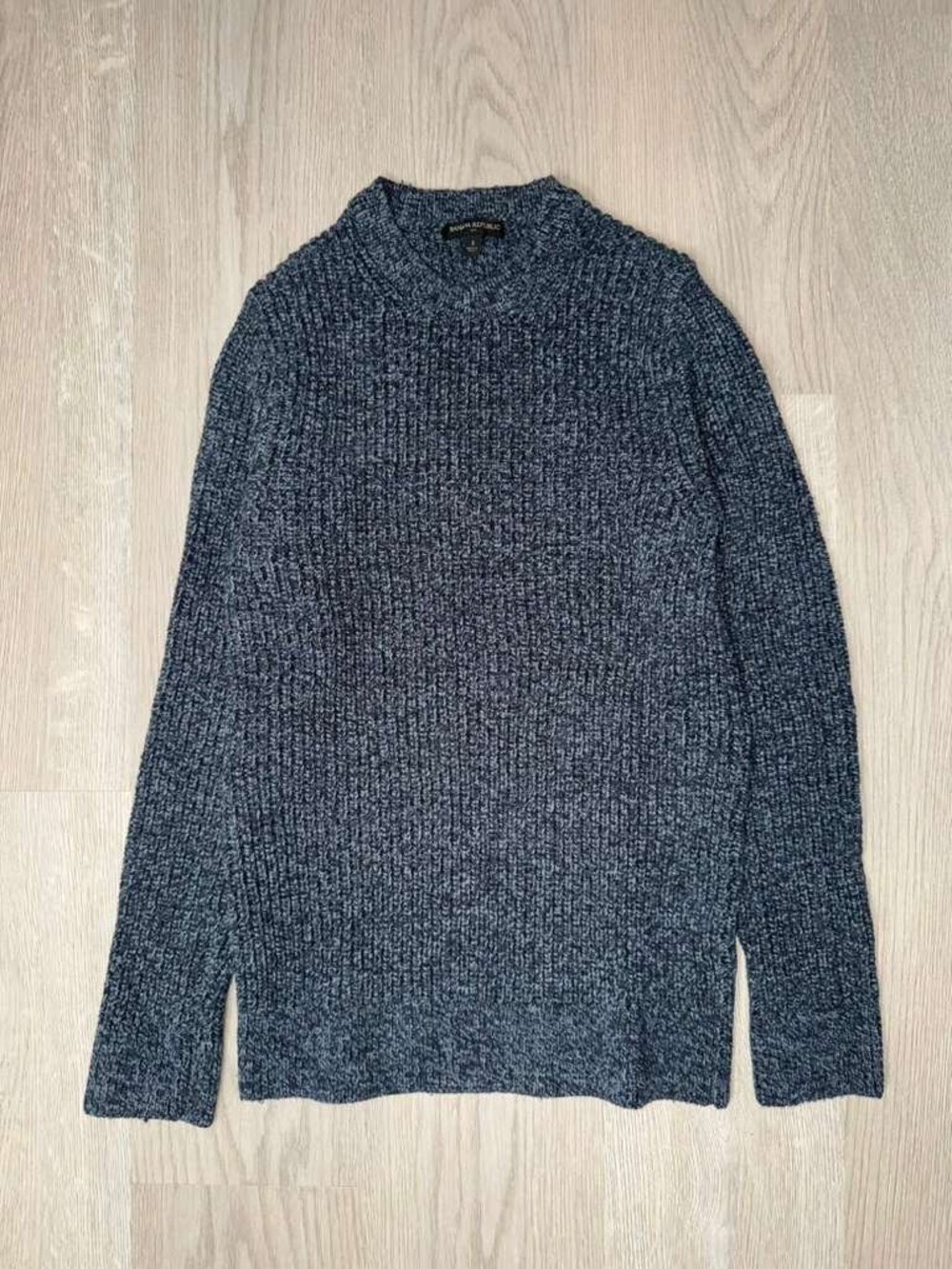 Banana Republic Men's Small Chunky Marled Knit Sweater - Blue/Grey Textured Cre
